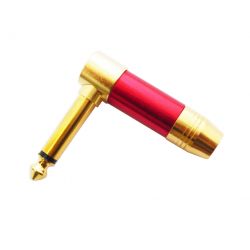 6.3mm mono jack 90 degree connector - red Q730 