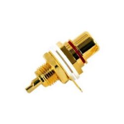 Golden RCA Connector Female Panel - Red C1011 