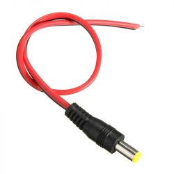 2.1x5.5mm male DC connector with 23cm cable 01328 