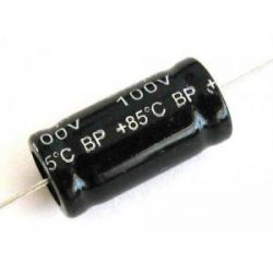 Axial electrolytic capacitor 10uF 100V not polarized 08715 