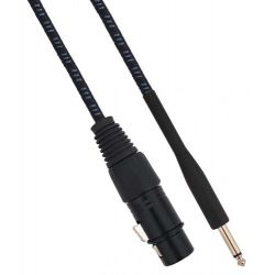 XLR female Cannon cable to Jack 6.35 male 3 meters Mono - Black / Blue SP034 