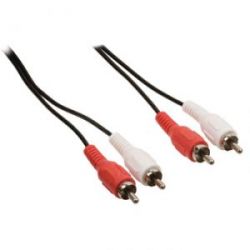 2x RCA male stereo audio cable - 2x RCA male - 3 meters - Black SP422 