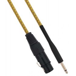 XLR female Cannon cable to Jack 6.35 male 3 meters Mono - Yellow / Brown SP036 