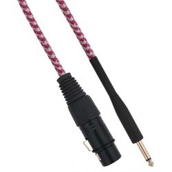 XLR female Cannon cable to Jack 6.35 male 3 meters Mono - White / Fuchsia SP037 