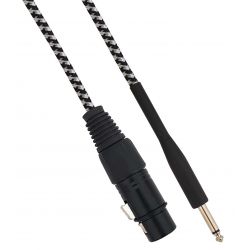 XLR female Cannon cable to Jack 6.35 male 5 meters Mono - White / Black SP294 