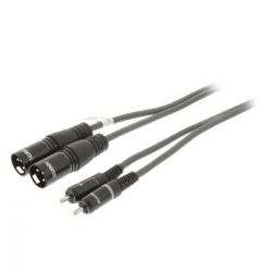 XLR Stereo Cable 2x XLR 3-Pin Male - 2x RCA Male 3.0 m Dark Gray ND1400 Sweex