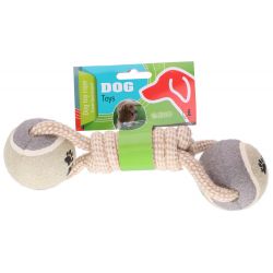 Gioco per cane in corda con due palline Pet Toys ED830 PET TOYS
