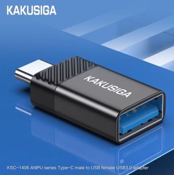 Adattatore KAKUSIGA USB3.0 – Da Type-C Maschio a USB Femmina Compatibile e durevole – Scocca in lega di alluminio (standard US)