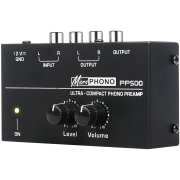 microPHONO PP500 preamplificatore ultracompatto con controlli di livello e volume V4058