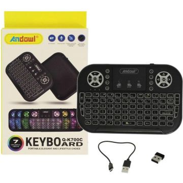 Mini tastiera wireless Andowl Q-K700C con touchpad e retroilluminazione 7890201220044 K836