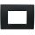 Placca 3 posti nera Soft Touch compatibile Living International EL2293 