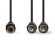 Subwoofer cable | 2x RCA male - RCA female | 0.2 m | Black ND2555 Nedis