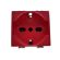 Matix compatible red schuko socket for dedicated / emergency line signaling EL2346 