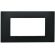 Placca 4 posti nera  Soft Touch compatibile Vimar Plana EL3271 