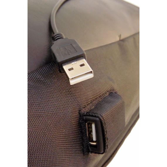 Mochila acolchada de usos múltiples con combinación USB negra MOB1020 