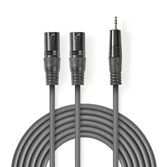 XLR-Audiokabel | 2x Stecker auf 3-poligen XLR-Stecker 3,5 mm | 3,0 m ND1175 Nedis