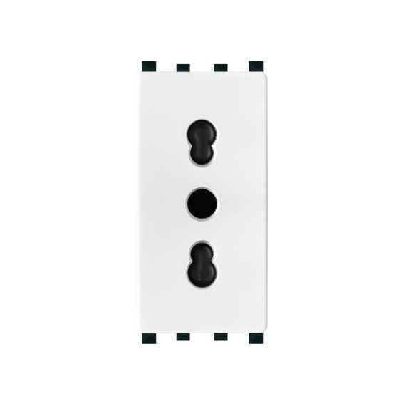 Bivalent socket 10-16A 250V White compatible Vimar EL1998 