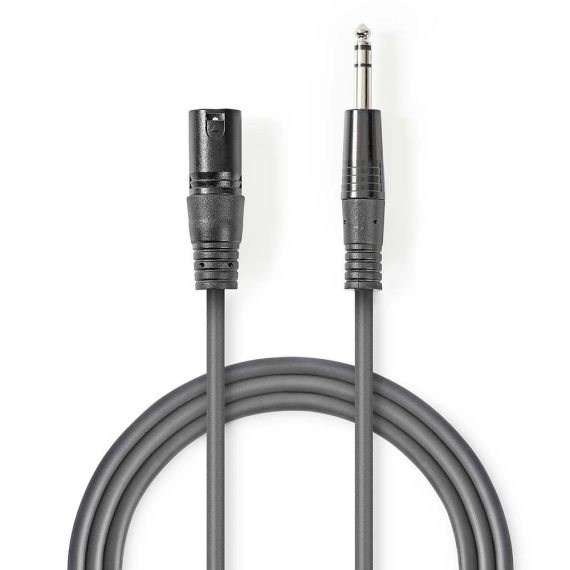 Balanced XLR Male to 3 Pin XLR-Male 6.35mm Audio Cable 1.5m ND4986  Nedis