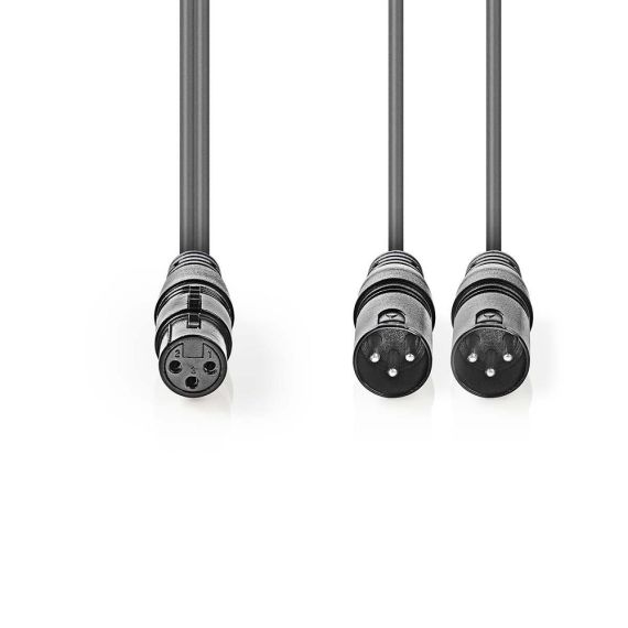 Cavo Audio XLR Bilanciato 2x Maschio a 3 Pin XLR-Femmina a 3 Pin XLR 1.5m ND4988 Nedis