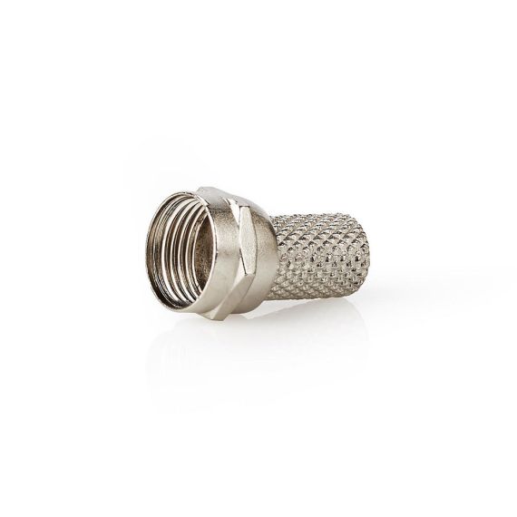 Connettore F Maschio Per Cavi Coassiali da 7,4mm | In lega di zinco | Argento | 25 pz. ND5044 Nedis