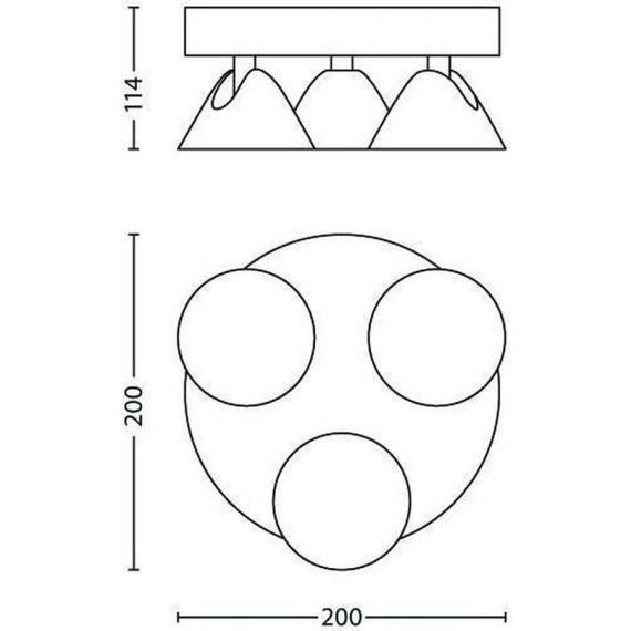 Dimmable ceiling lamp 3x4.5W 1500lm 2700k warm light Philips P292 Philips