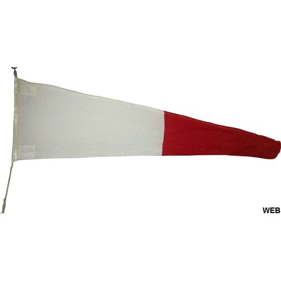 Dreieckige Flagge für nautische Signalisierung, Interrogativ, 340 x 100 x 30 cm A9226 