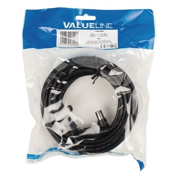 Cavo Coassiale 100 dB ad Angolo Coassiale Maschio – Femmina Coax (IEC) 10m Nero ND9090 