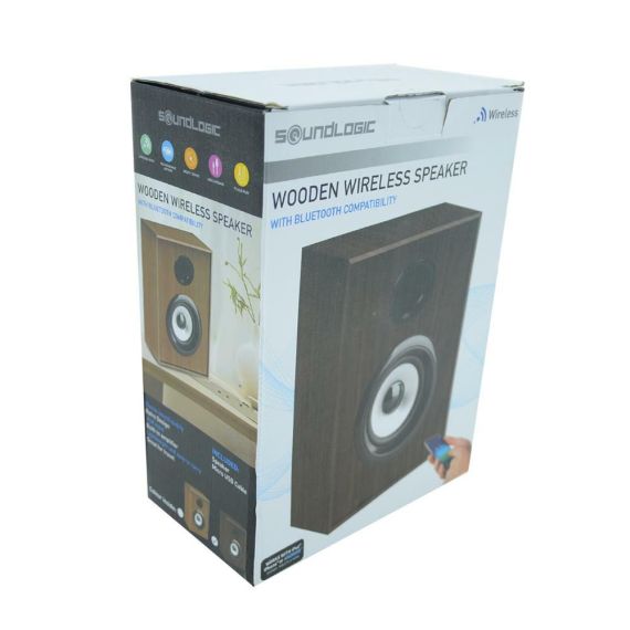Altavoz Bluetooth recargable de madera de 5W con entrada AUX de 3,5 mm WB125 