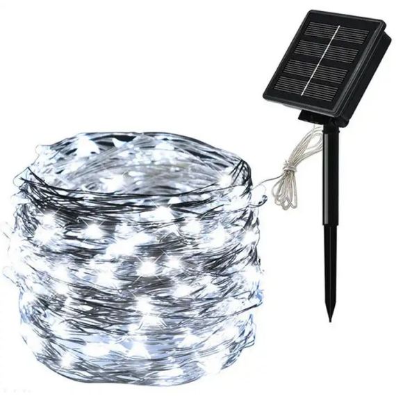 Cold light LED strip in copper wire 10m 100 LEDs with solar panel WB249 