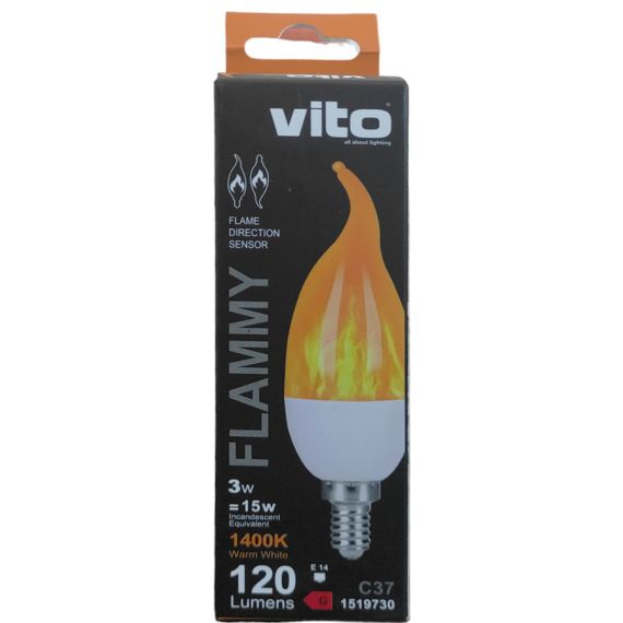 LED flame effect bulb E14 3W warm light 1400K Vito EL287 Vito