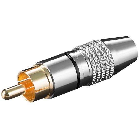 Connettore RCA maschio, nero - versione in metallo con contatti placcati in oro F1534 Goobay