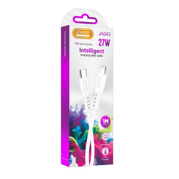 USB Type-C to Lightning charging and sync cable 1m White PD27W 5A JA043 F4145 Jokade