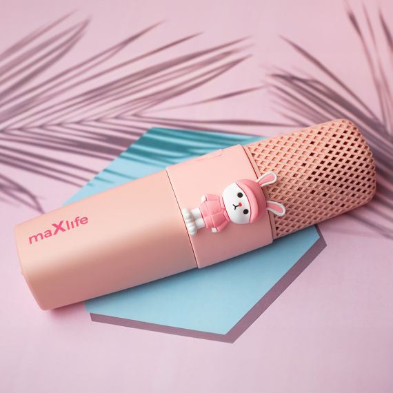 Microfono Bluetooth Maxlife con altoparlante Animal MXBM-500 rosa WB2512 Maxlife