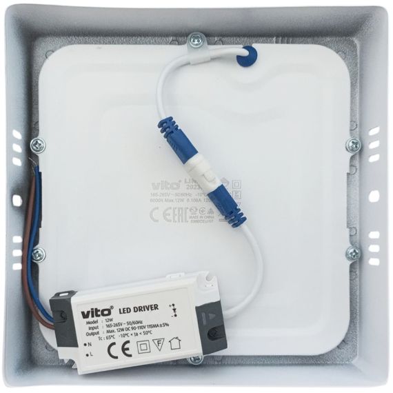 Pannello LED quadrato da parete 12W luce fredda 6000K 1200lm EL4118 Vito