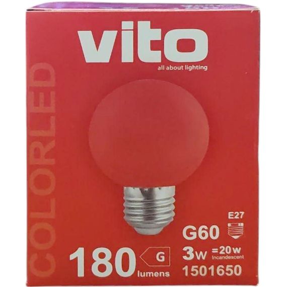 Lampadina LED E27 luce rossa 3W 180lm EL207 Vito