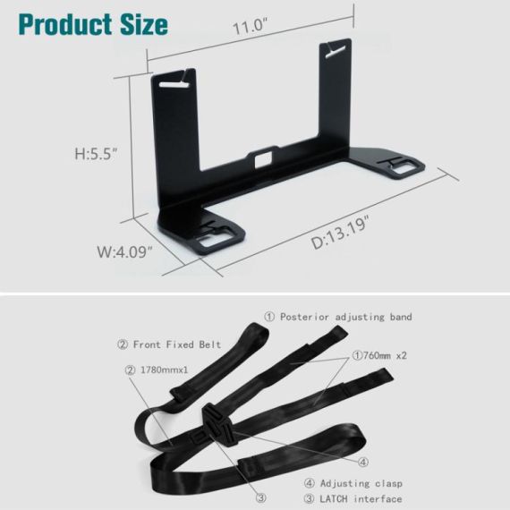 Kit Staffa ISOFIX Universale Estesa - Interfaccia Ancoraggio per Seggiolino Auto R978 