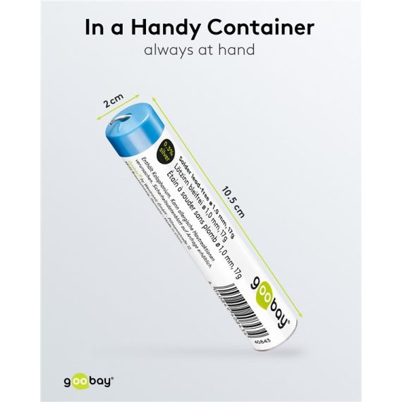 Tubetto stagno per saldatura senza piombo, ø 1,0 mm, 17 g F1708 Goobay