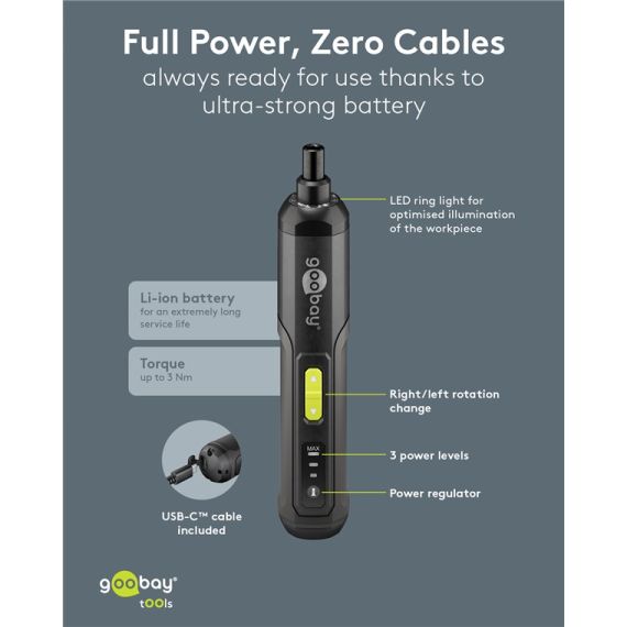 Set mini avvitatore a batteria 28 pz F1405 Goobay