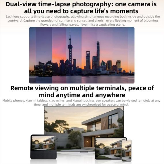 Telecamera di sicurezza Xiaomi 4 Pro Tripla lente 5MP Zoom 9x visione notturna a colori R106 xiaomi