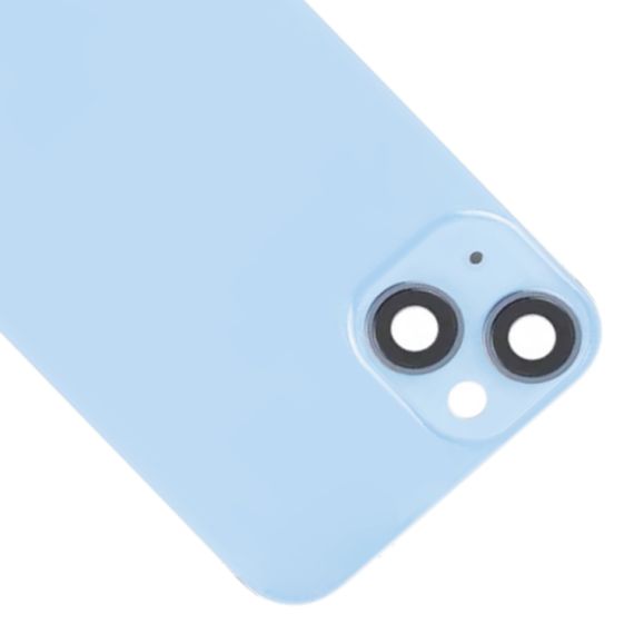 Cover posteriore in vetro per iPhone 14 Plus con supporto flash e ricarica wireless – Blu B8066 