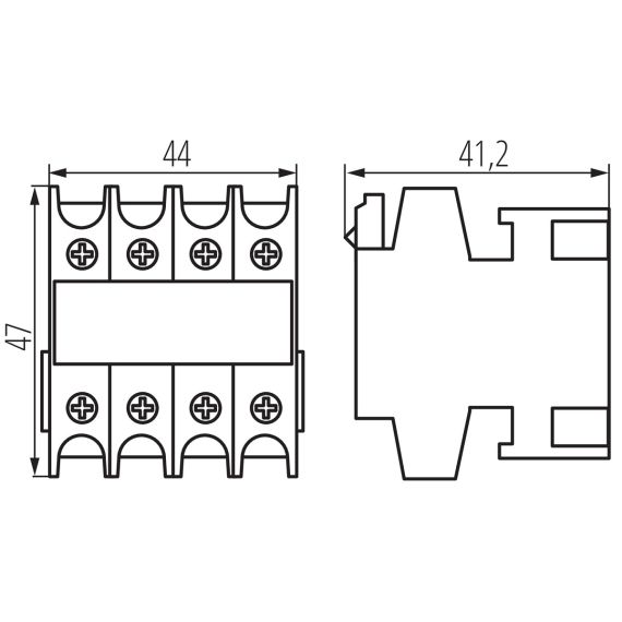 Blocco di contatti ausiliari per contattori di potenza KCP-AX – 2NO + 2NC KA2305 Kanlux
