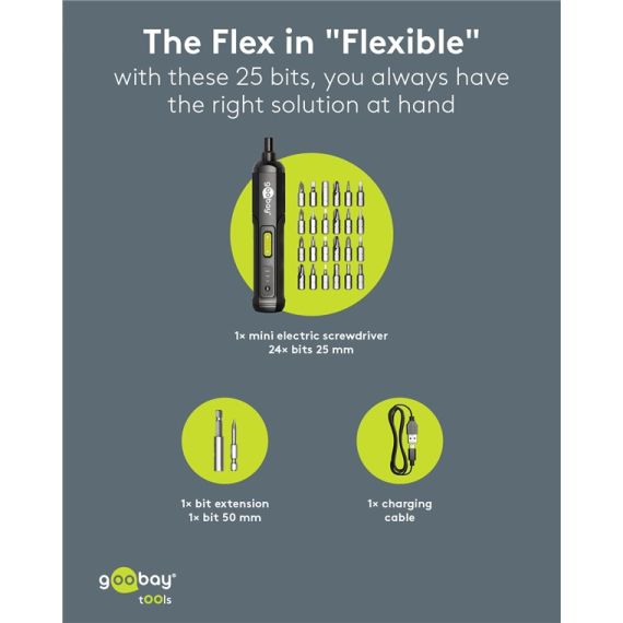 Set mini avvitatore a batteria 28 pz F1405 Goobay