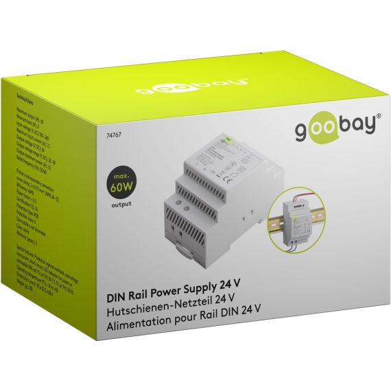 Alimentatore per guida DIN 24VCC 2,5A 60W F1010 Goobay
