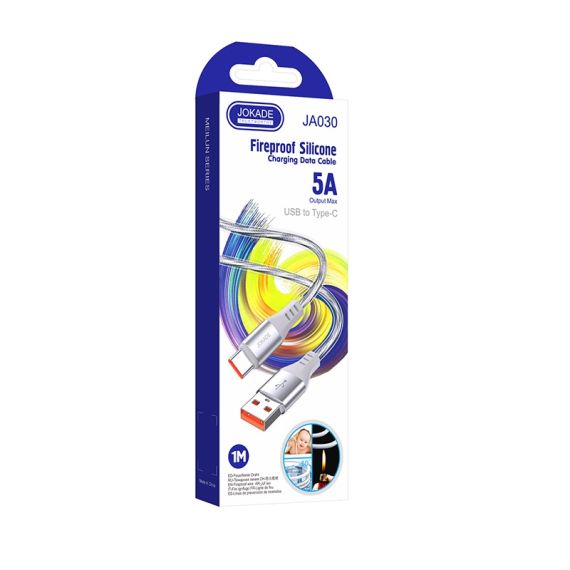 Cavo per alimentazione e sincronizzazione USB - Type-C in Silicone Antifiamma 1 m 5A JA030 F4715 Jokade