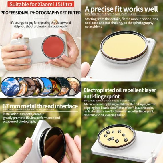 Filtro per fotocamera per Xiaomi 15 Ultra 67 mm R190 
