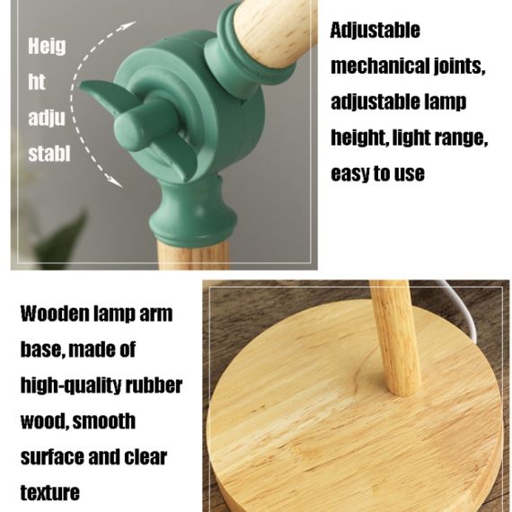 Lampada da tavolo in legno e metallo E27 bianca E9155 