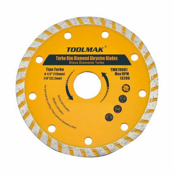 Disco diamantato turbo 115 mm per gres pietra marmo e cemento TL7805 Toolmak