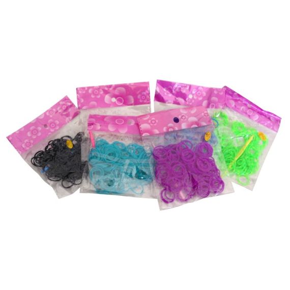 Sachet avec bandes élastiques pour bracelets - Bandes Loom - Couleurs variées R754 