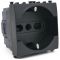 Black Schuko socket 16A 250V compatible with Vimar Arké EL256 