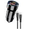 Alimentatore caricabatterie da auto USB/Type-c con cavo Type-C 90W 20V/3A nero JH048 F4240 Jokade